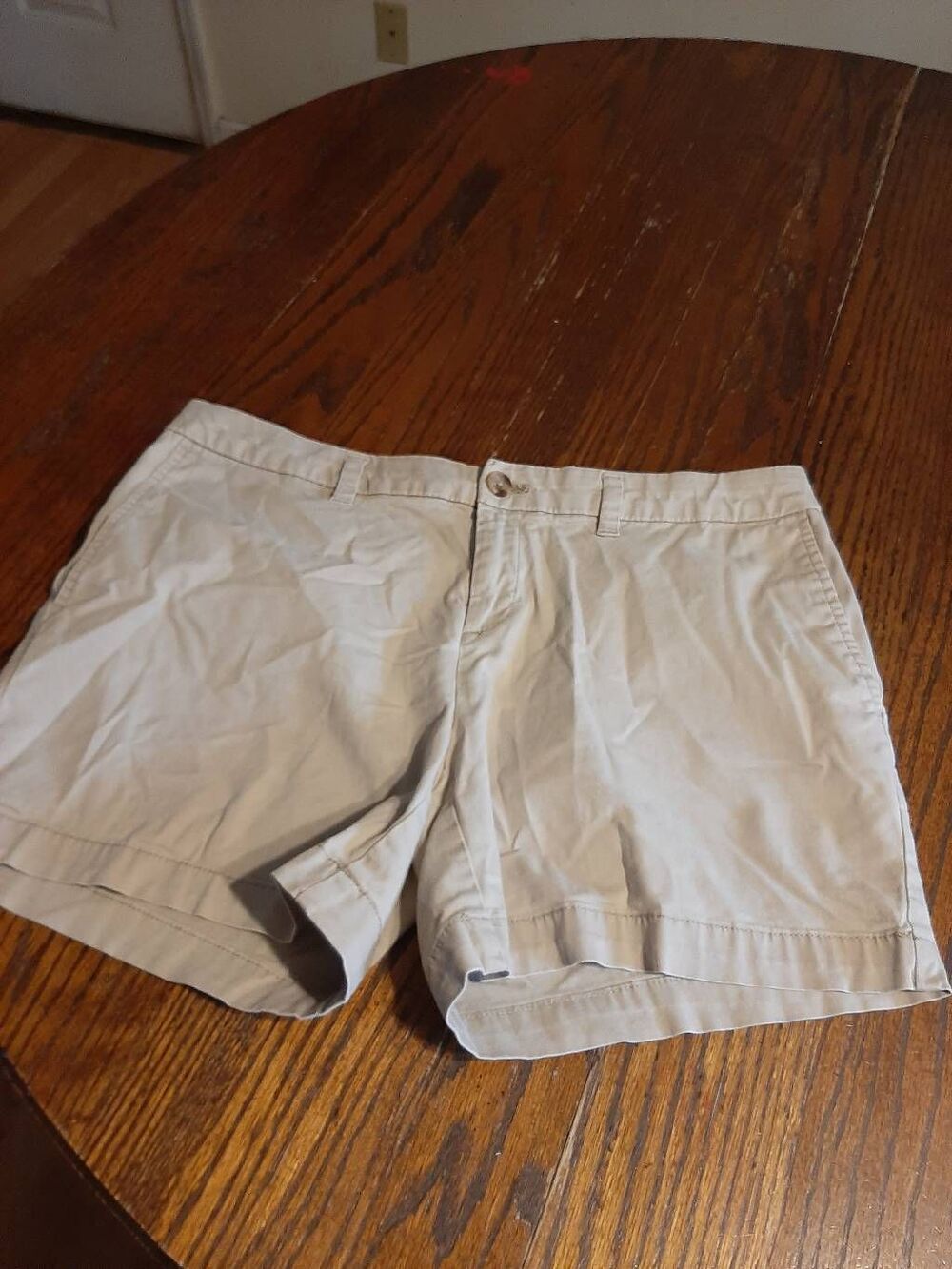 Size 10 Faded Glory Khaki Tan Flat Front Shorts